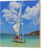 Stay Up 2 Sailing In Anguilla Wood Print
