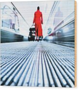 Stewardess Airport Travel Wood Print