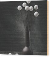 Still Life With A Bouquet Of White Balls Wood Print