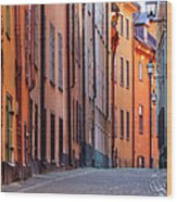 Stockholm - Old Town Alley Wood Print