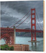 Stormy Golden Gate Bridge Wood Print