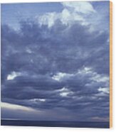 Stormy Sky Over The Mediterranean Sea Wood Print