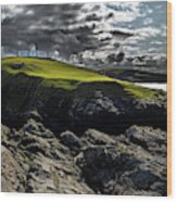 Strathy Point Lighthouse In Scotland Wood Print