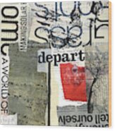 Subtext No. 1 Collage Art Wood Print