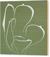 Succulent In Green Wood Print