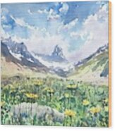 Summer In The Alps Wood Print