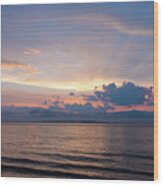 Sundown On The Gulf Of Mexico Wood Print