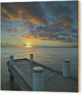 Sunrise From The Boreen Point Jetty Wood Print