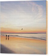 Sunrise On Old Orchard Beach Maine Wood Print