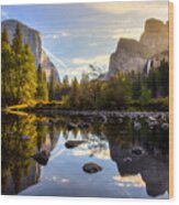 Sunrise On Yosemite Valley Yosemite Wood Print