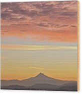 Sunrise Over Mount Hood From Mount Tabor Wood Print