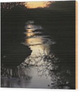 Sunset On The Meramec River Wood Print