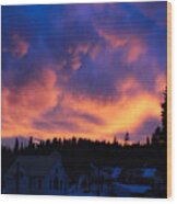 Sunset Over Elk River Idaho Wood Print