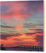 Sunset Over The Bayou Wood Print