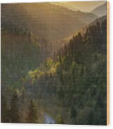 Sunset Valley In The Smokies Wood Print