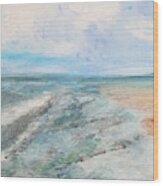 Sur La Plage Et Dans L'ocean, Crane Beach, Ipswich, Massachusetts Wood Print