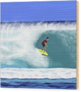 Surfer Dude Wood Print