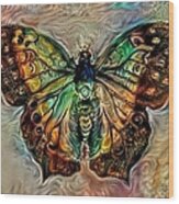 Swallowtail Butterfly Abstract Digital Painting Wood Print