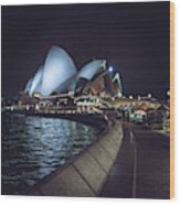 Sydney Opera House Nights Wood Print