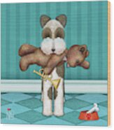 T Is For Terrier And Teddy Wood Print