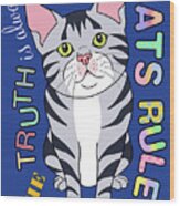 Tabby Cat Graphic Style Wood Print