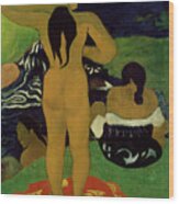 Tahitian Women Bathing Wood Print