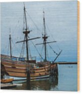 Tall Ship At Cape Cod Wood Print