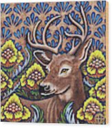 Tapestry Stag Wood Print