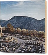 Temple Of Athena In Ancient Delphi Wood Print