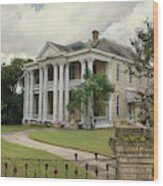 Texas Mansion In Ruin Wood Print