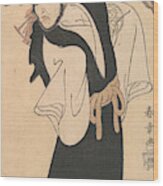 The Actor Nakamura Utaemon I As A Monk Under A Willow Tree Wood Print