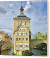 The Beautiful Bavarian Town Of Bamberg On A Gorgeous Summers Day. Wood Print