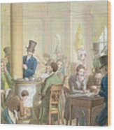 The Cafe De Commerce, From 'tableau De Paris' Wood Print