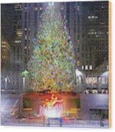 The Christmas Tree At Rockefeller Center Wood Print