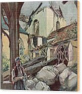 The Cloister And Cathedral Of Verdun Wood Print