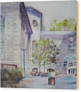 The Courtyard At Mass General Hospital Wood Print