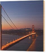 The Golden Gate Bridge At Dawn Wood Print