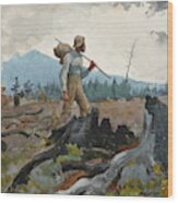 The Guide And Woodsman Wood Print