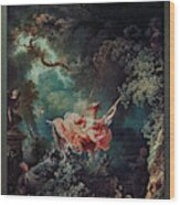 The Happy Accidents Of The Swing By Jean-honore Fragonard Wood Print