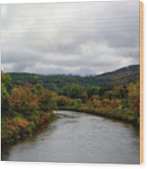 The Housatonic River From A Bridge In Adams Ma Wood Print