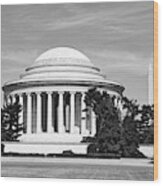The Jefferson Memorial And Washington Monument Wood Print