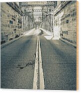The John A. Roebling Bridge - Cincinnati Ohio Sepia Wood Print