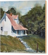 The l Little White Cottage on Limerick Lane Wood Print