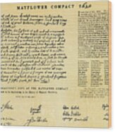 The Mayflower Compact - 1620 Wood Print