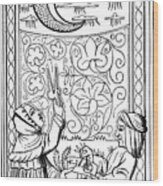 The Moon, Tarot Card, 14th Century Wood Print