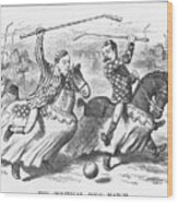 The Political Polo Match, 1885. Artist Wood Print