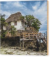 Picturesque House On A Tropical Coral Outcrop Wood Print