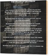 The Rules Of Bourbon Wood Print