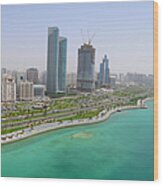 The Seaside City Of Corniche Abu Dhabi Wood Print
