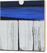 The Seawalls No.4 Full Moon Rising Wood Print
